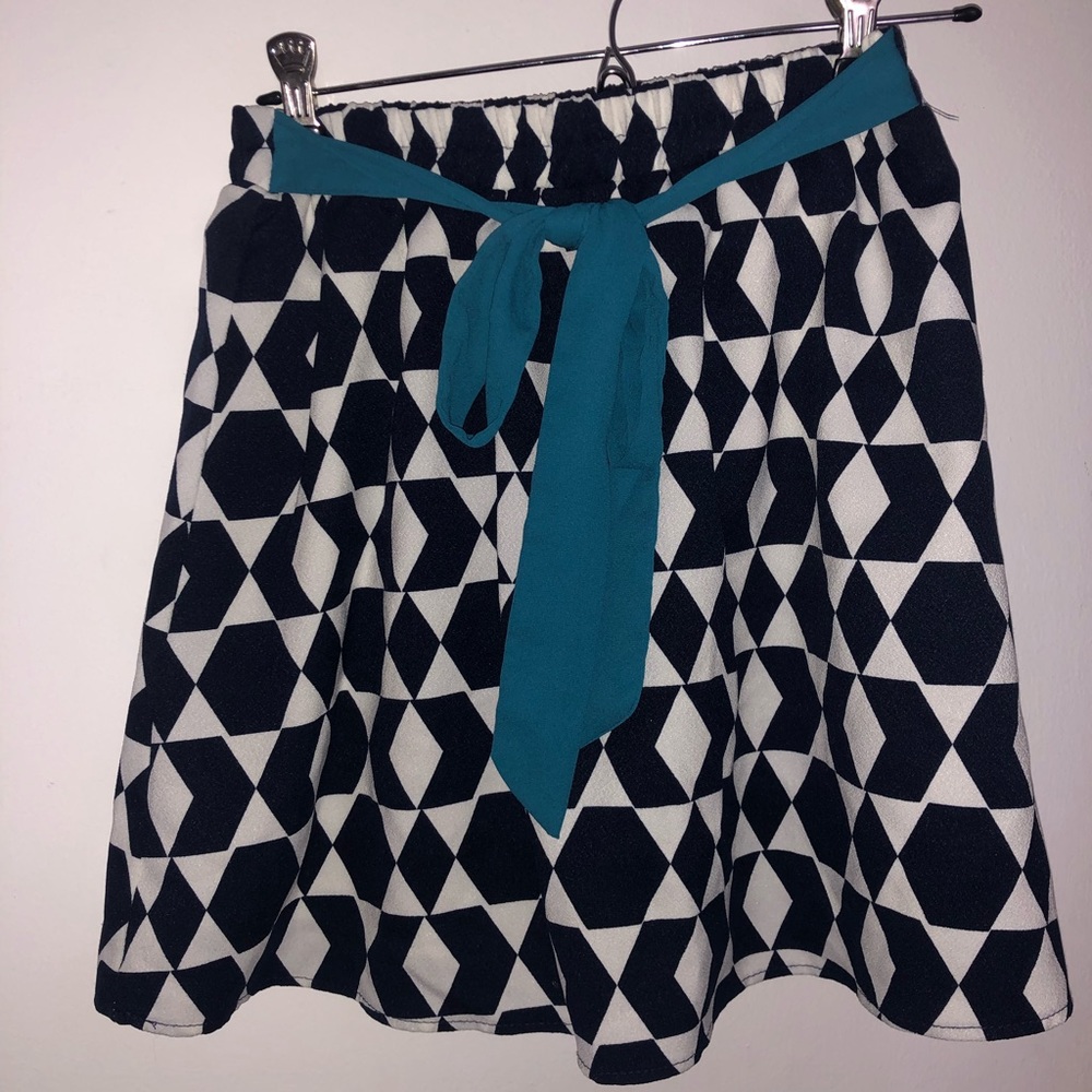 Harper Navy&White diamond Mini Skirt